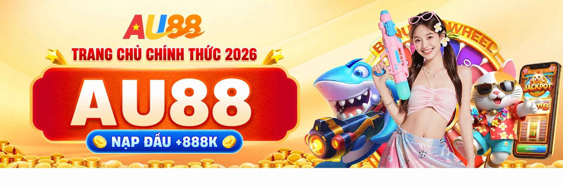 Banner trang chủ AU88 với logo thương hiệu và hình minh họa